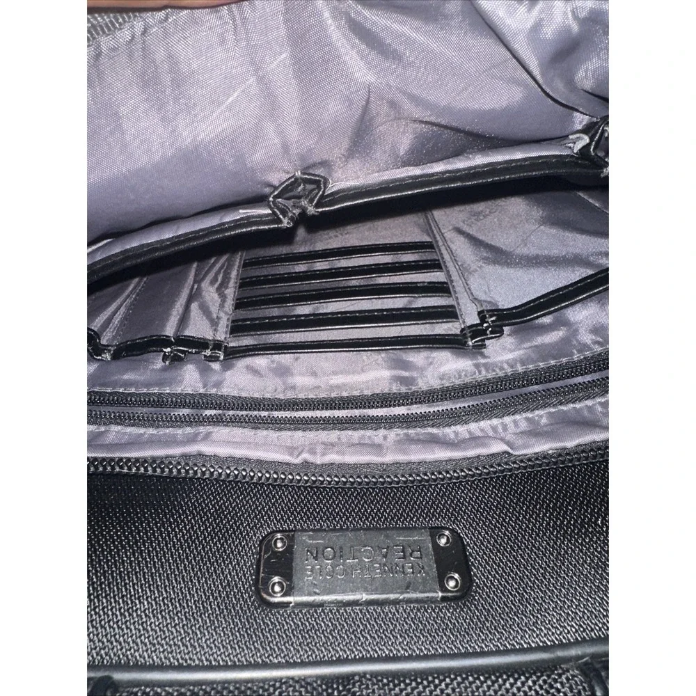 KENNETH COLE‎ REACTION MESSENGER BAG Black Leather R-TECH Briefcase Laptop